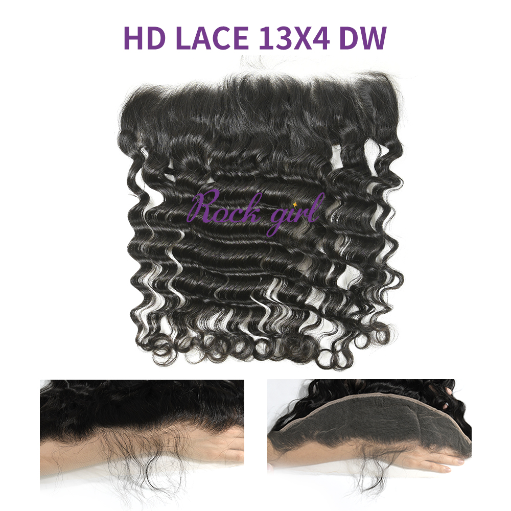HD Lace  Virgin Human Hair Deep Wave 13x4  Lace Closure