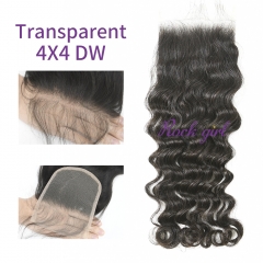 #1b Brazilian Virgin Human Hair 4x4 Lace Closure Deep Wave