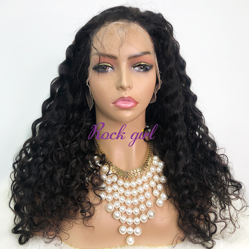 #1b Brazilian Raw Human Hair 13x4 Frontal wig italy curly