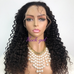 Natural #1b Brazilian Raw Human Hair 13x4 Swiss HD wig Deep Curly