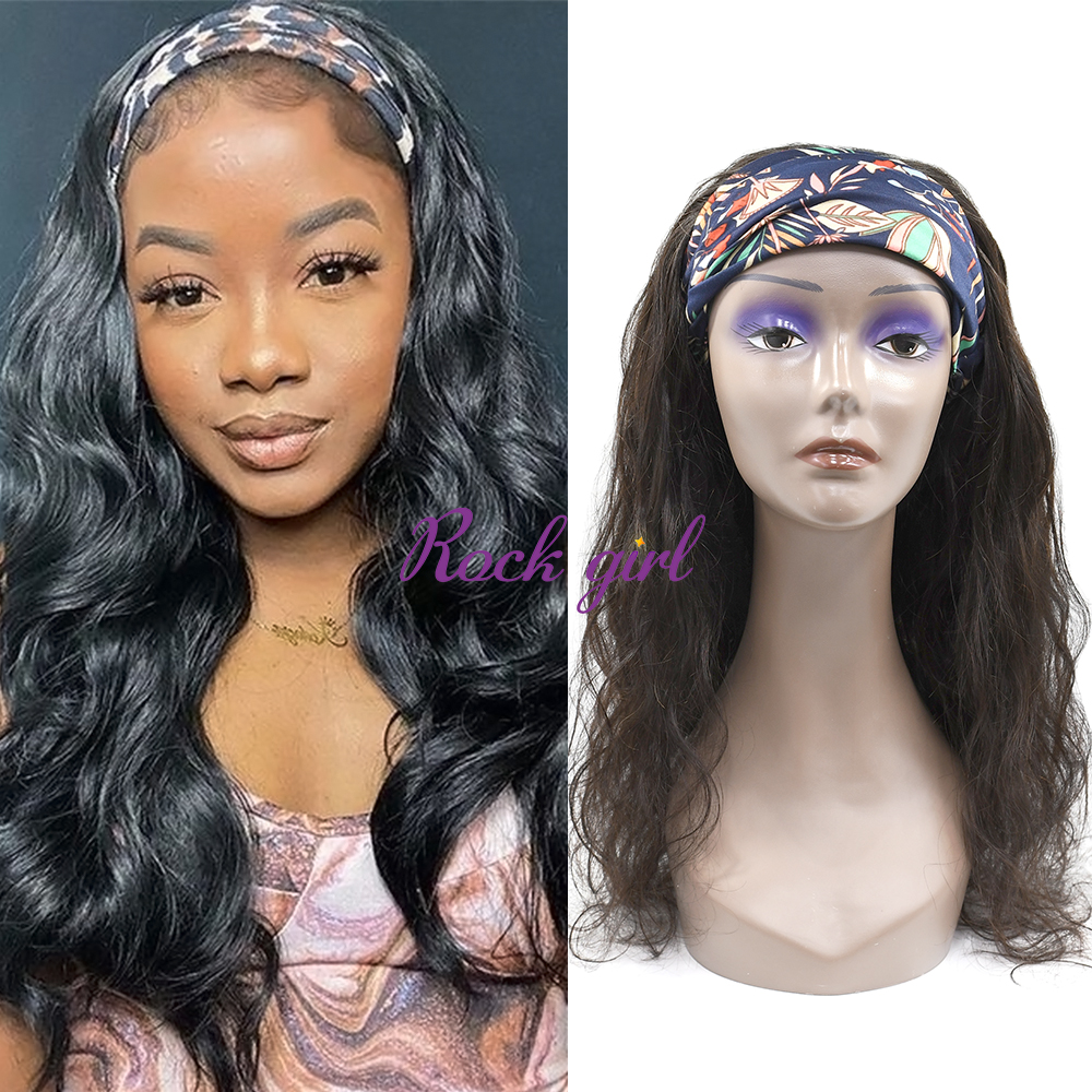 #1b Brazilian Raw Human Hair Head Band Wig Body Wave