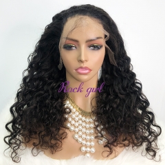 #1b Brazilian Raw Human Hair 13x4 Frontal wig deep wave