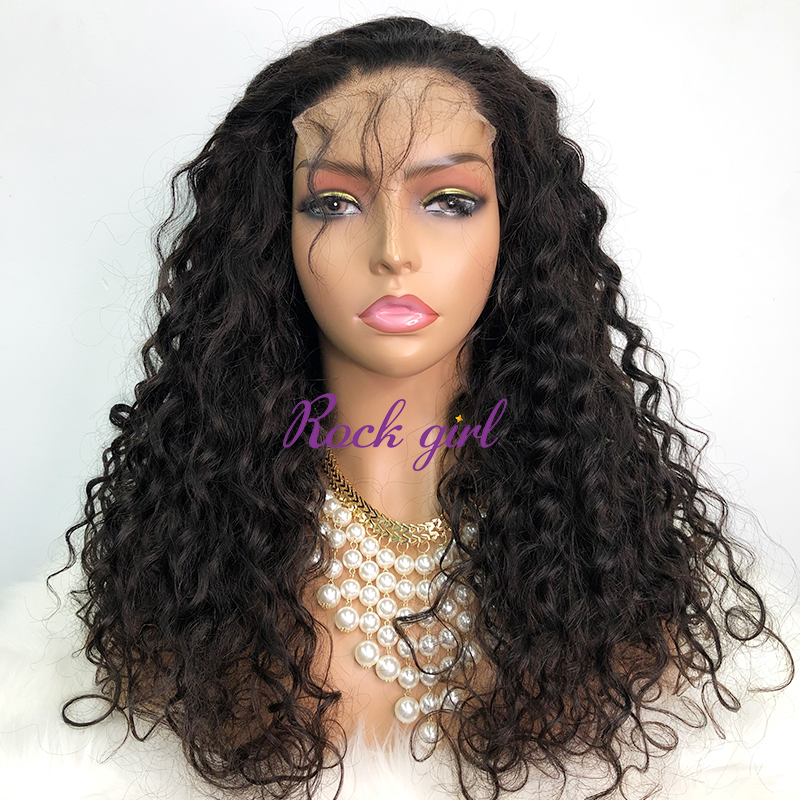 Natural #1b Brazilian Virgin Human Hair 4x4 Swiss HD wig Italian Curly