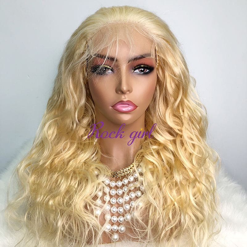 #613 Blonde European Raw Human Hair 4x4 closure wig body wave