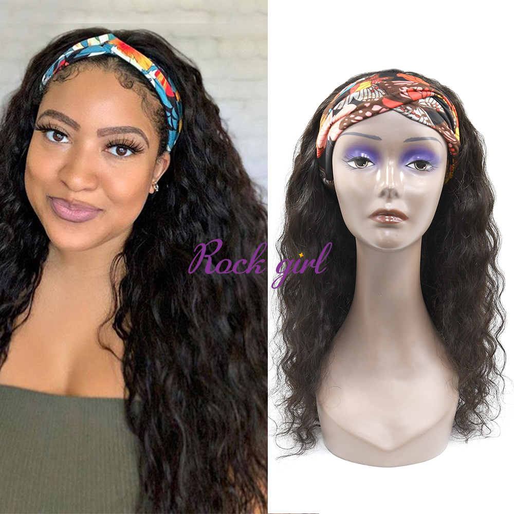 #1b Brazilian Raw Human Hair Head Band Wig Indian wave