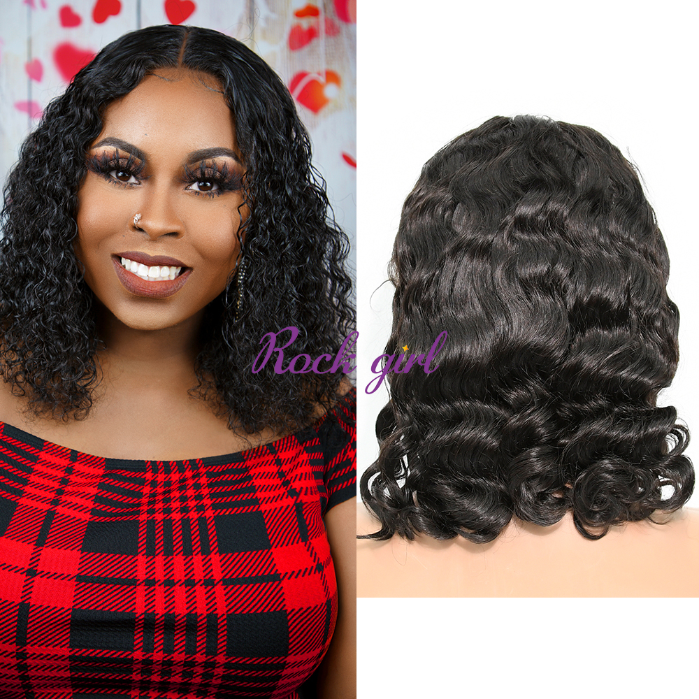 Indian wave Natural Color Transparent Lace 13X4 Bob Wig