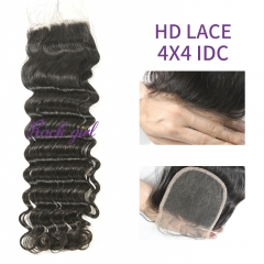 HD Lace  Virgin Human Hair  Indian Curly 4x4  Lace Closure
