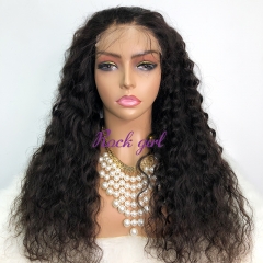 #1b Brazilian Virgin Human Hair Transparent 5x5 closure wig Indian Curly