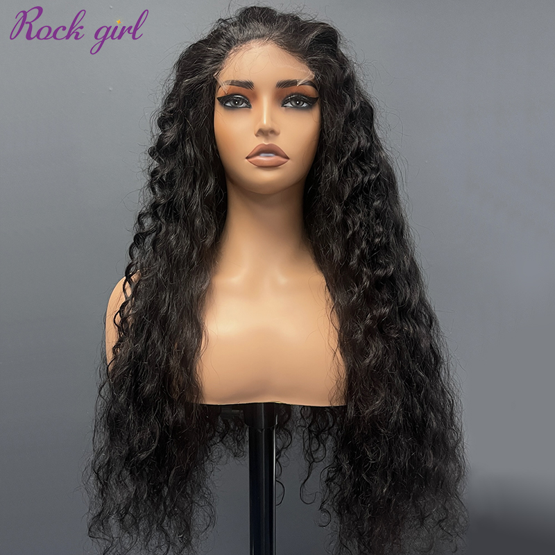 #1b Brazilian Virgin Human Hair Transparent 5x5 closure wig Indian Curly