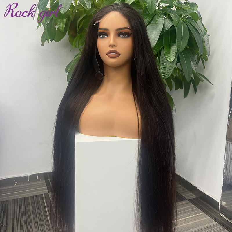 #1b Brazilian Raw Human Hair 5x5 closure wig straight