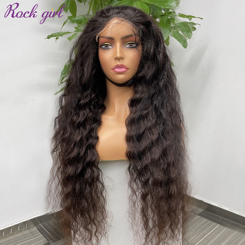 #1b Brazilian Virgin Human Hair Transparent 5x5 closure wig indian wavy