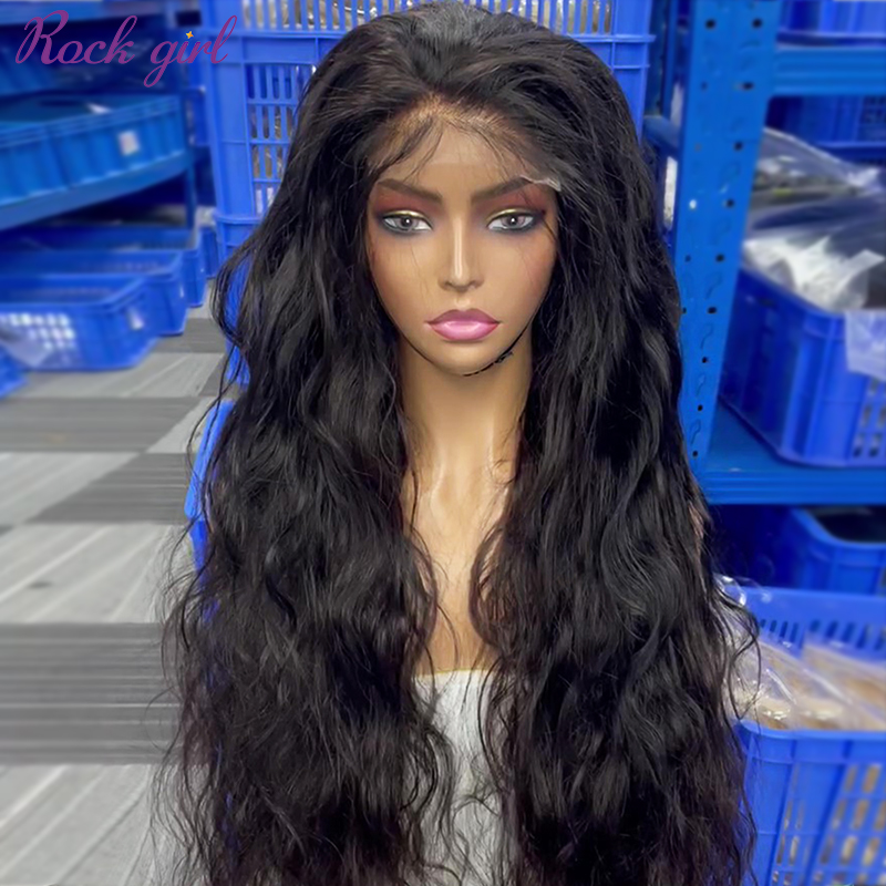 #1b Brazilian Virgin Human Hair Transparent 5x5 closure wig Ocean Wave