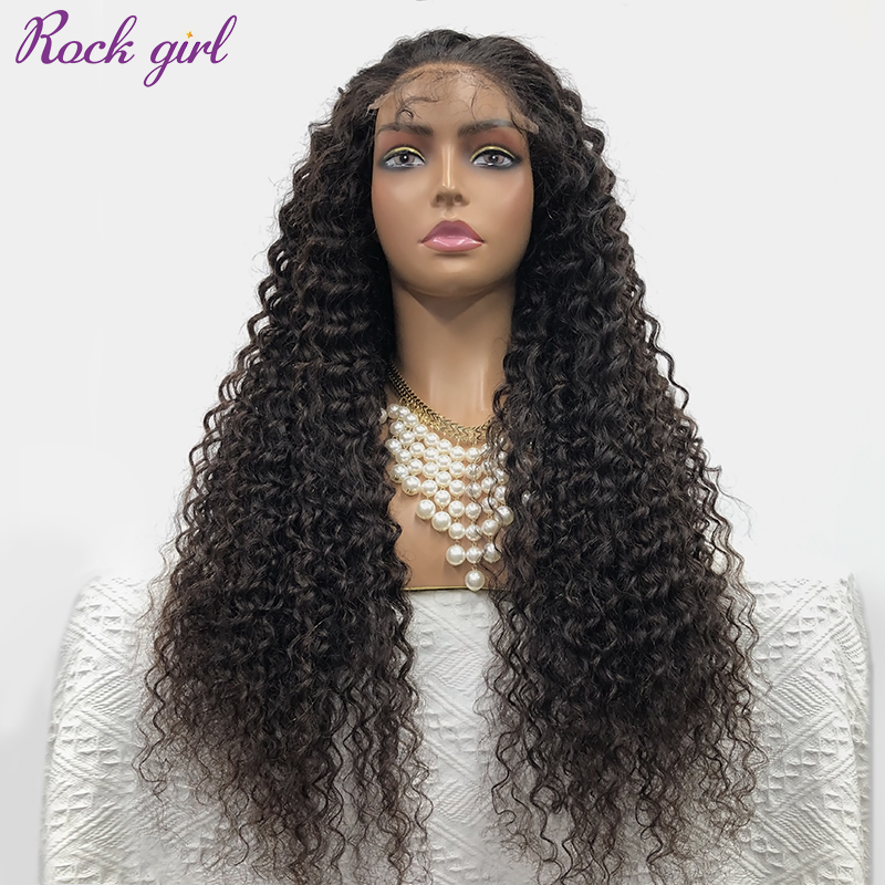 #1b Brazilian Virgin Human Hair Transparent 5x5 closure wig Deep Curly