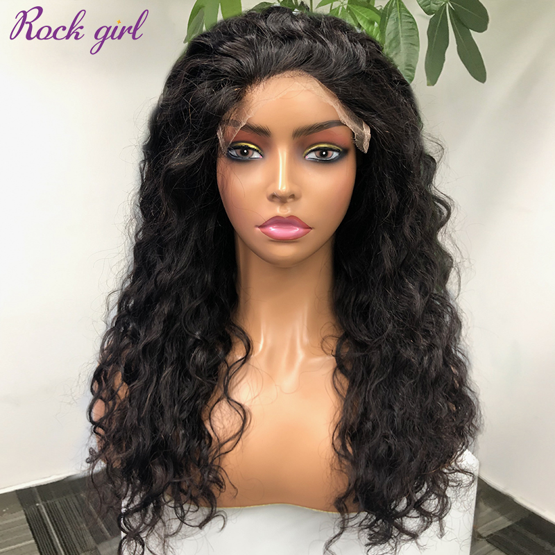 #1b Brazilian Virgin Human Hair Transparent 5x5 closure wig Deep Wave