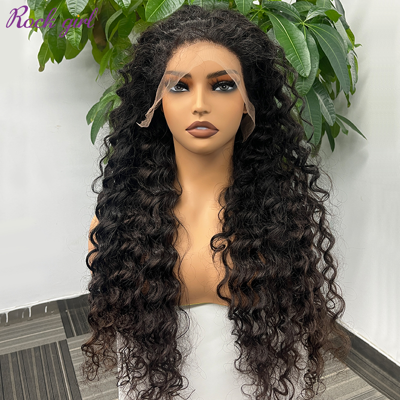 Natural #1b Brazilian Virgin Human Hair 13x4 Swiss HD wig Deep Wave