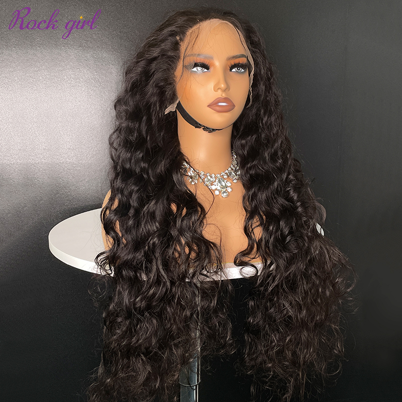 Natural #1b Brazilian Raw Human Hair 13x4 Swiss HD wig Ocean Wave