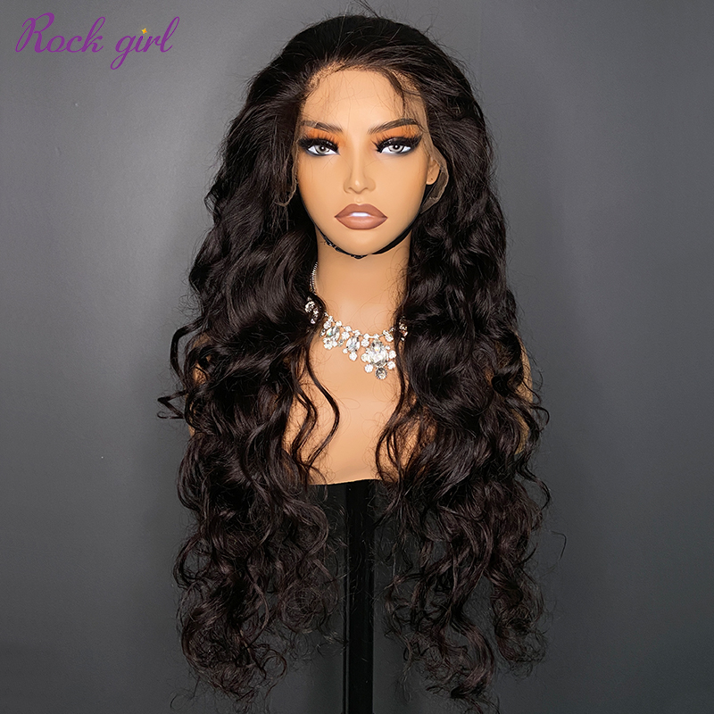 Natural #1b Brazilian Raw Human Hair 13x4 Swiss HD wig Loose Wave