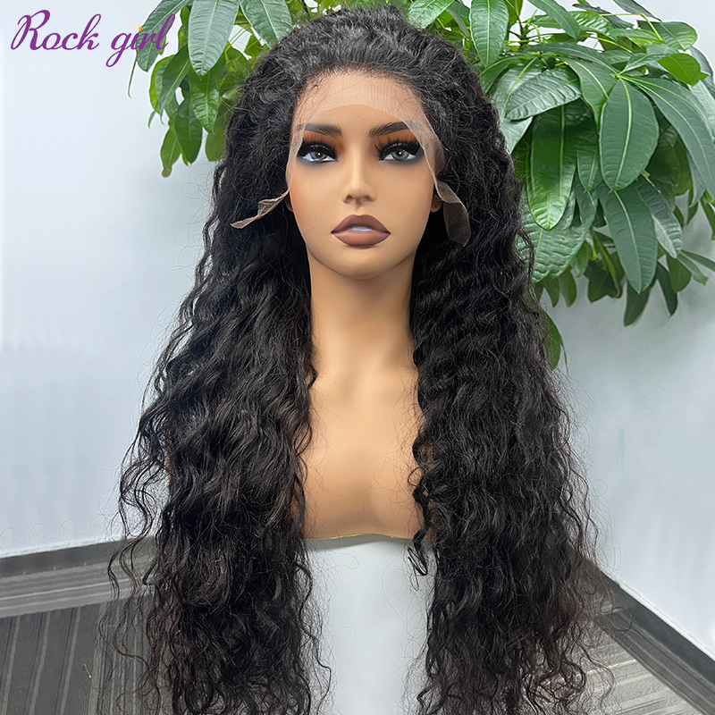 Natural #1b Brazilian Virgin Human Hair 13x4 Swiss HD wig Indian wave