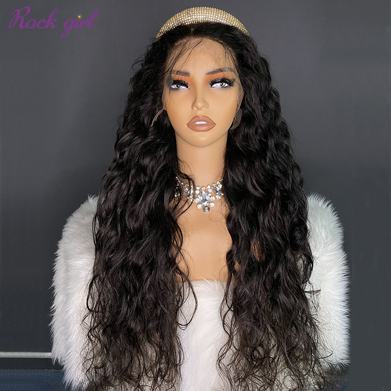 #1b Brazilian Raw Human Hair 13x4 Frontal wig ocean wave