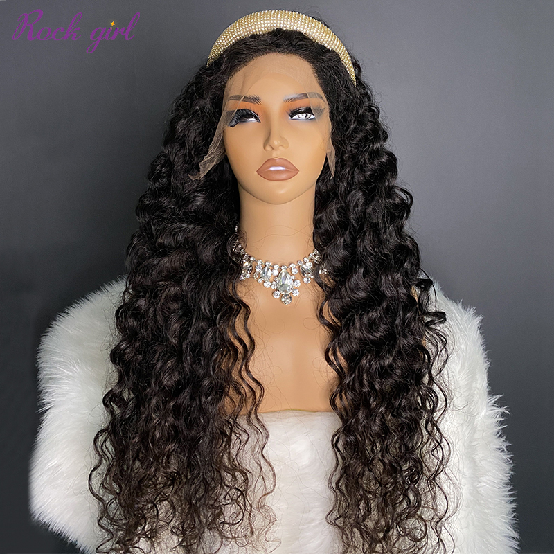 Natural #1b Brazilian Raw Human Hair 13x4 Swiss HD wig Deep Wave