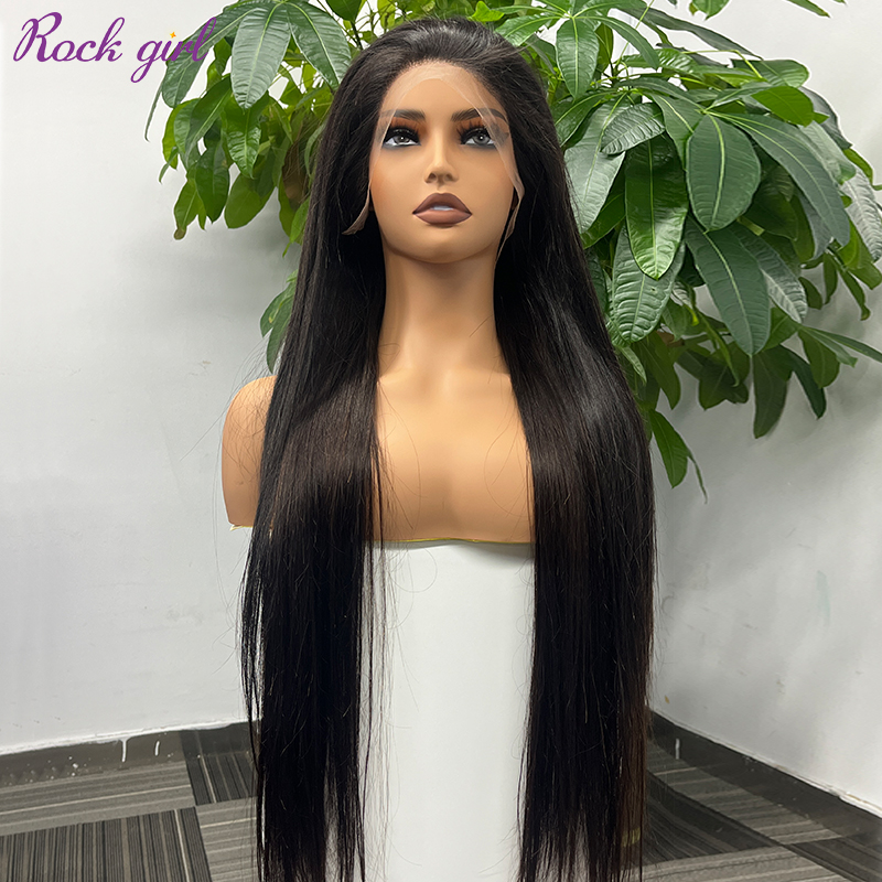 Natural #1b Brazilian Virgin Human Hair 13x4 Swiss HD wig straight