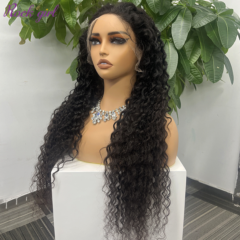 Natural #1b Brazilian Virgin Human Hair 13x4 Swiss HD wig Deep Curly