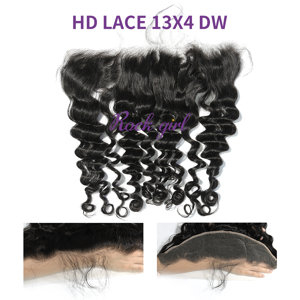 HD Lace  Virgin Human Hair Deep Wave 13x4  Lace Closure