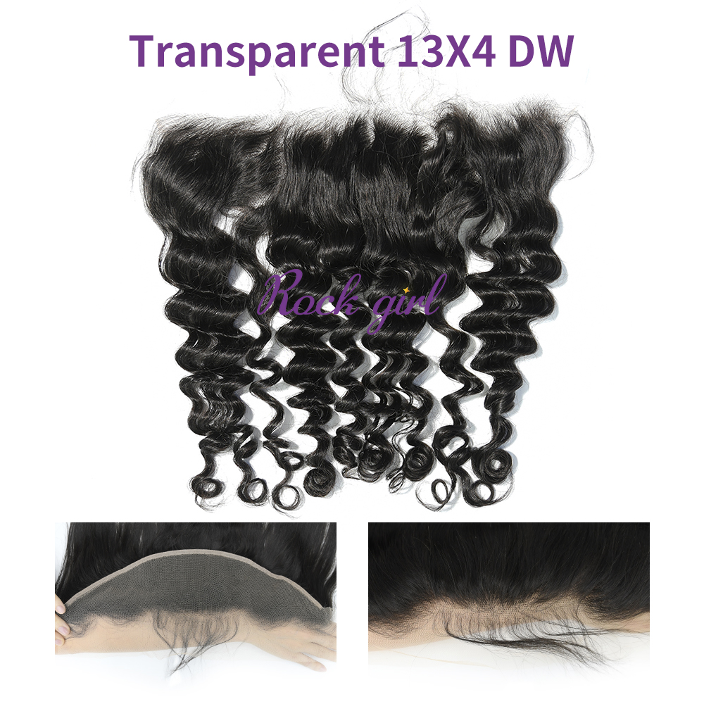 #1b Brazilian Virgin Human Hair 13X4 Lace Frontal Deep Wave