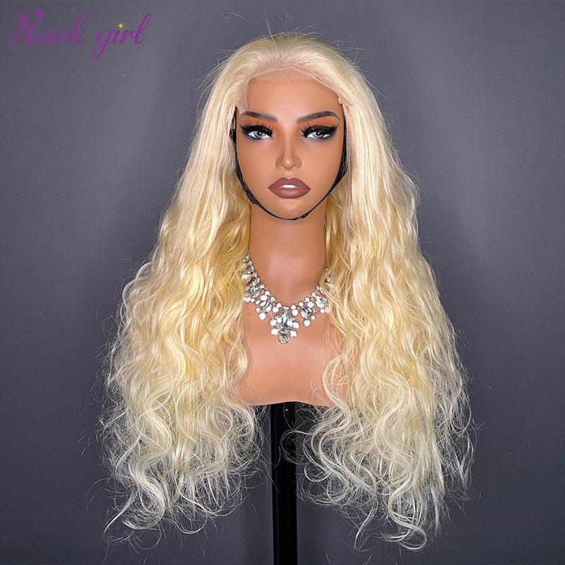 #613 Blonde European Virgin Human Hair Transparent 5×5 closure wig Body Wave