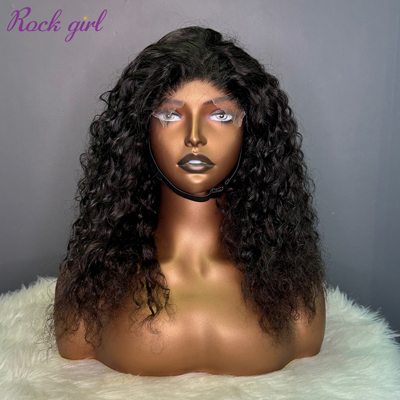 Natural #1b Brazilian Raw Human Hair 4x4 Swiss HD wig Italian Curly