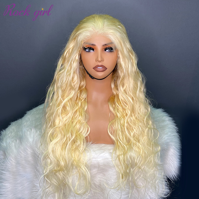 #613 Blonde European Raw Human Hair 4x4 closure wig body wave