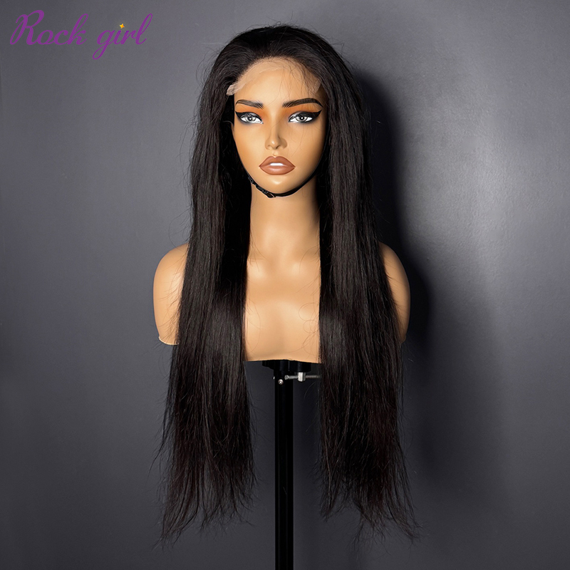 Natural #1b Brazilian Raw Human Hair 4x4 Swiss HD wig Straight