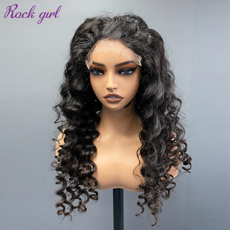 Natural #1b Brazilian Virgin Human Hair 4x4 closure wig deep wave
